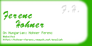 ferenc hohner business card